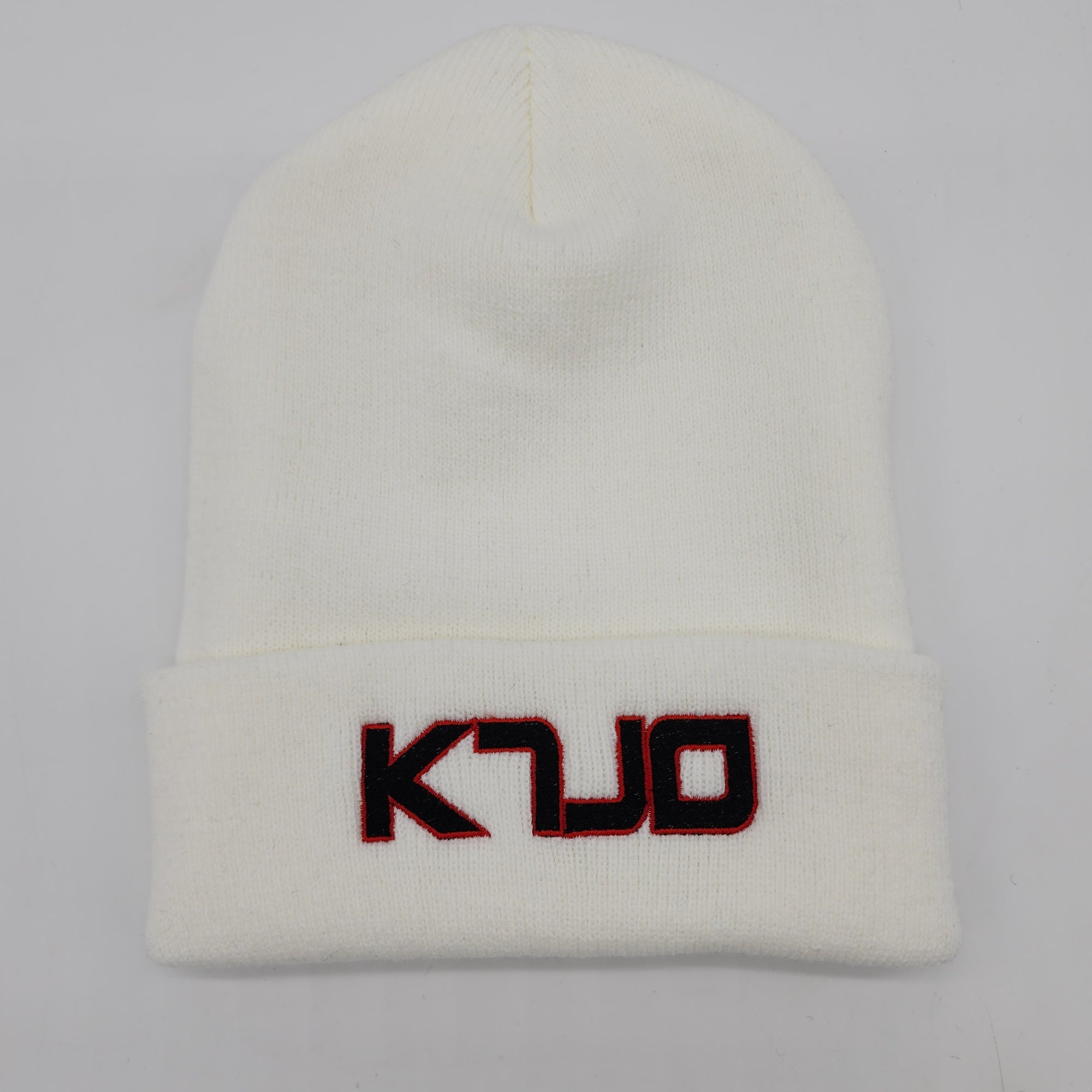 KTJO Cuffed Knit Beanie - White