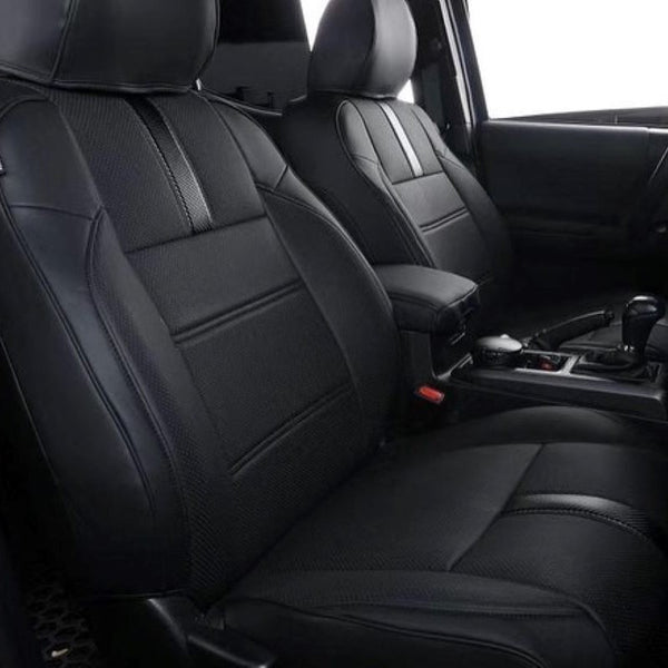 Lord AutoFashion Leather Seat Cover Set For Toyota Tacoma Double Cab (2016-2023) - Premium Black - View #6